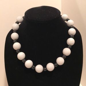 Black and white bead necklace